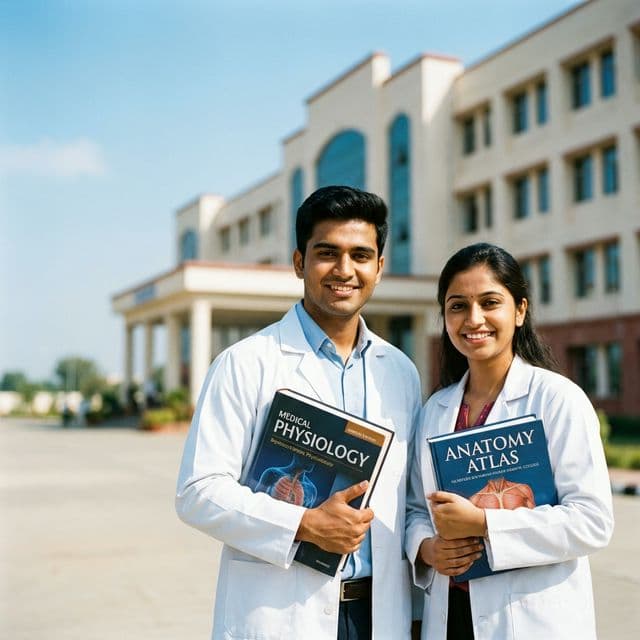 Medical students on campus